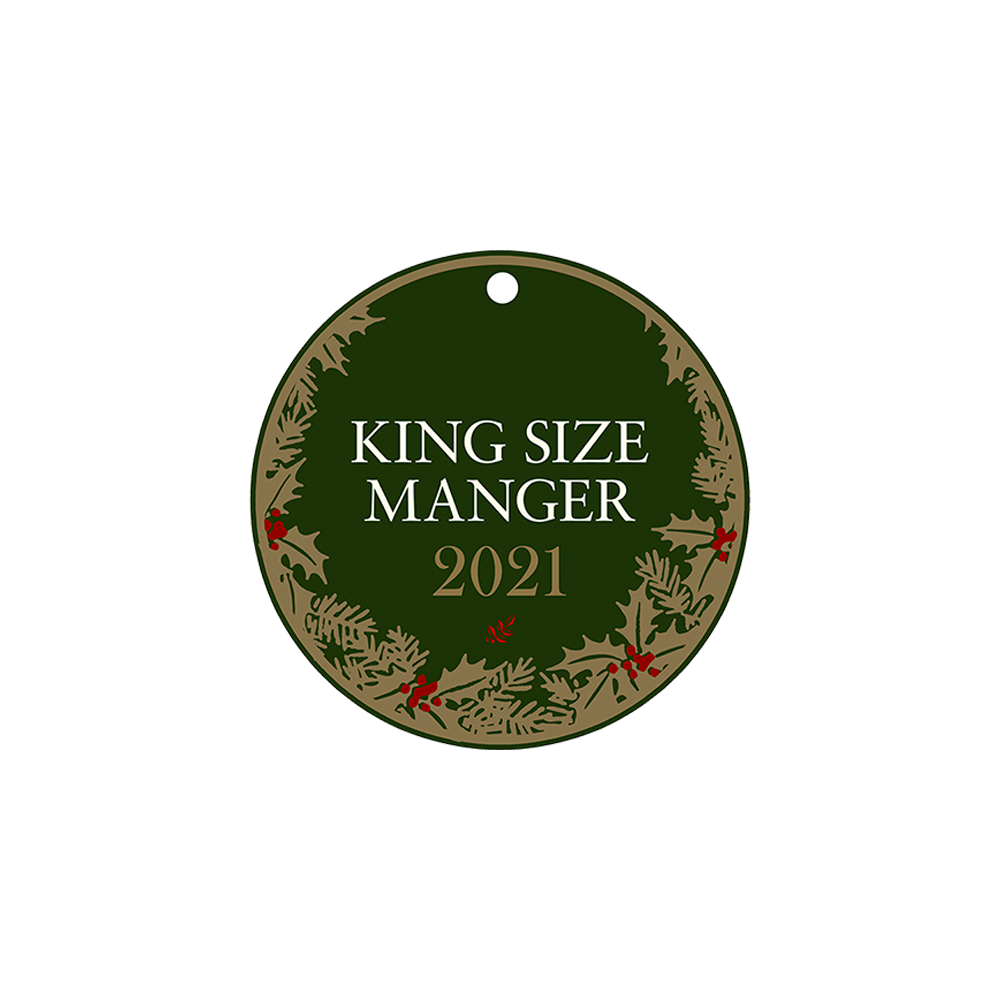 King Size Manger Christmas Ornament - Back